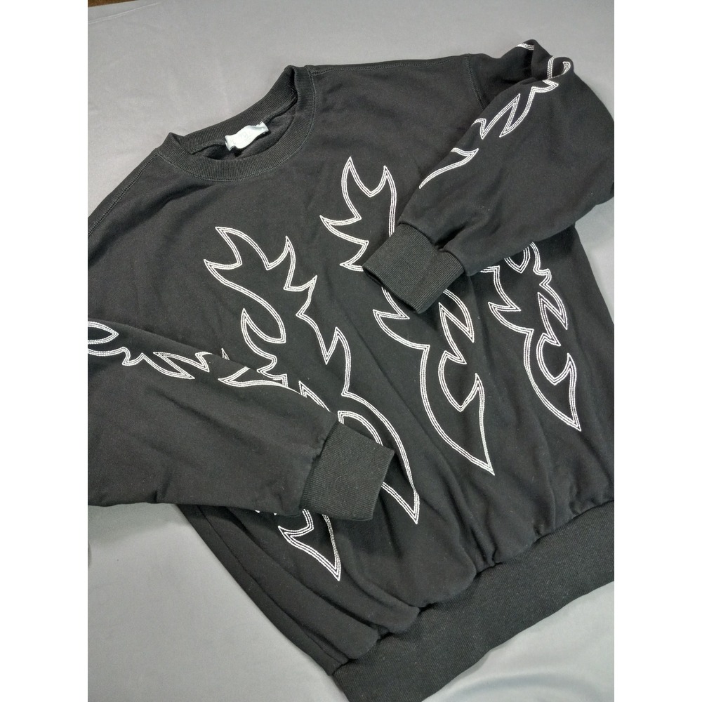 Blue B. Collection Women's Boot Stitch Crewneck Embroidered Sweatshirt Small